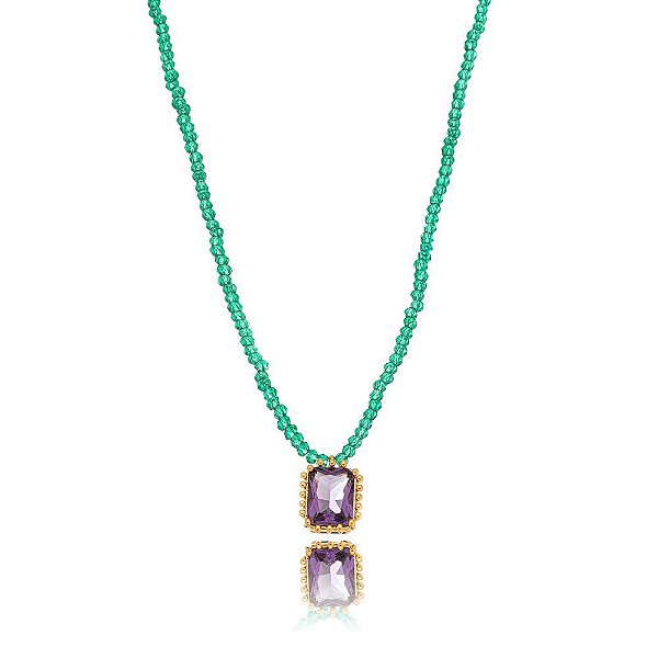 Choker Cristais e Ametista