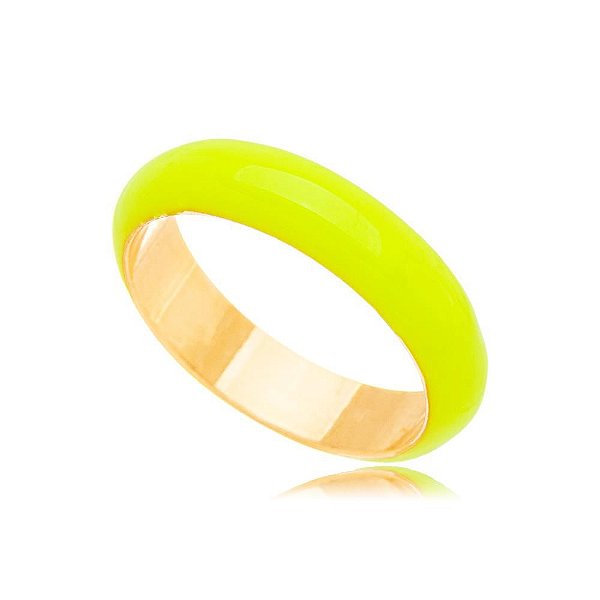 Anel Esmaltado Verde Neon