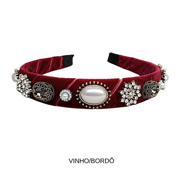Tiara Queen veludo vinho Priya