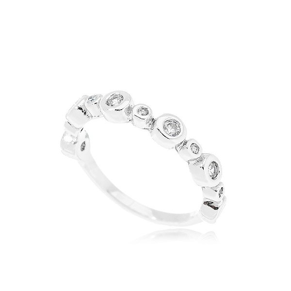 Anel Cristais Ródio