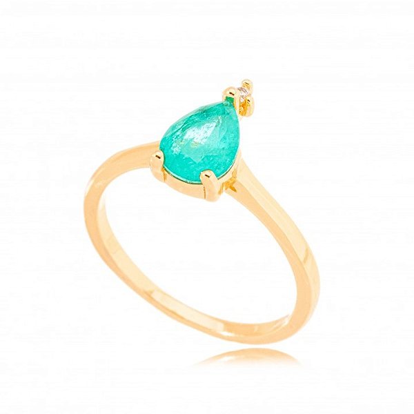 Anel Gota Fusion Turmalina Dourado