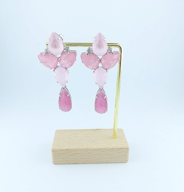 Brinco Gotas Fusion Ródio