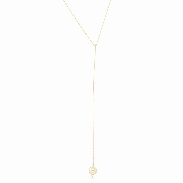 Colar Pérola Gravatinha Dourado