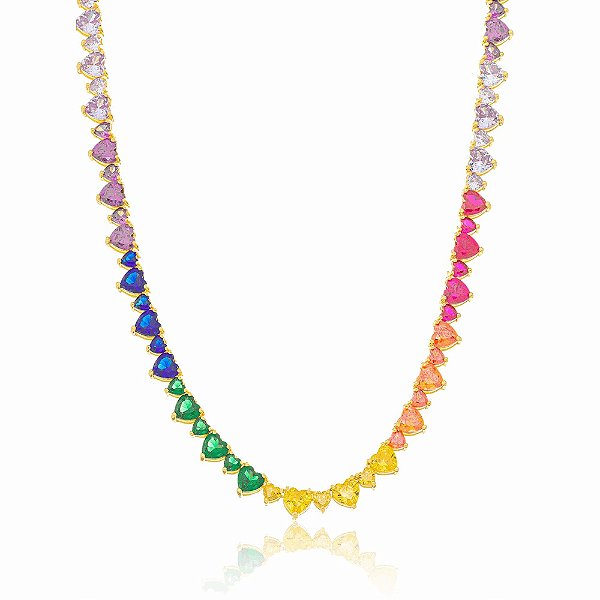 Choker Riviera Coração Ródio