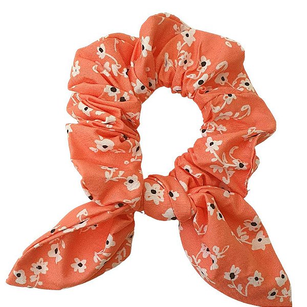 Scrunchies Floral Laranja