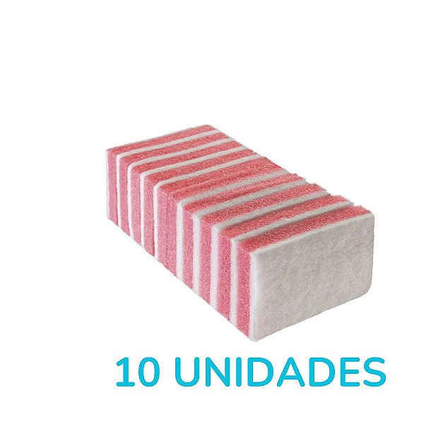 Esponja Dupla Face Rosa e Branca – Pct 10 ou 100 Und