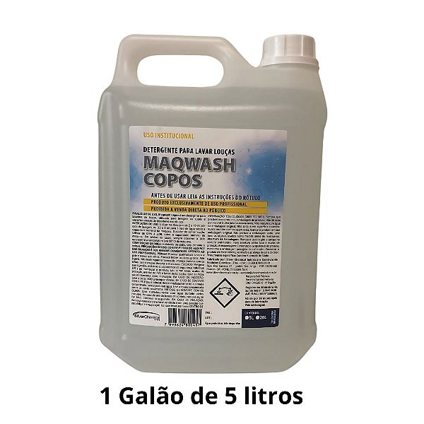 MAQ-Wash Copos 5L – Detergente Alcalino para Lavadoras Industriais de Louças