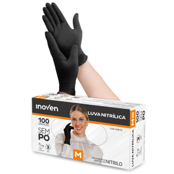 Luva Nitrílica Inoven Preta Ca 46975