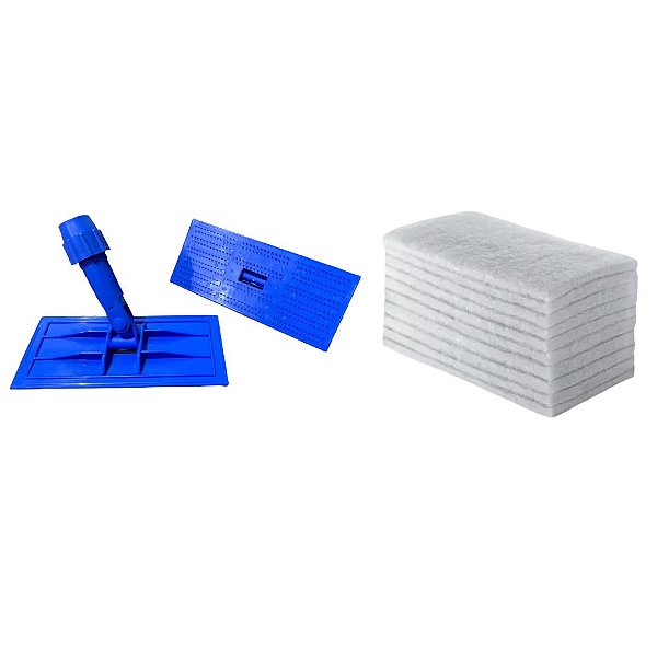 Kit Suporte LT Limpa Tudo Azul + 10 fibras Lt Macia Branca