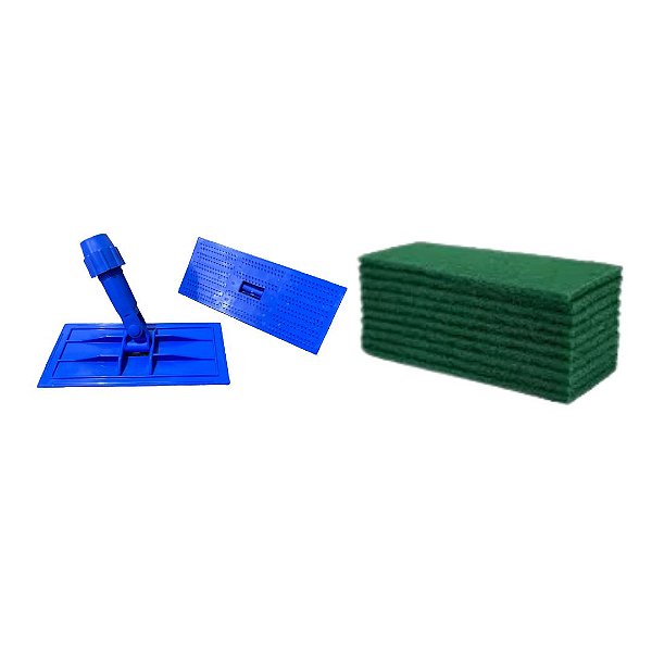 Kit Suporte LT Limpa Tudo Azul + 10 fibras Lt Uso Geral 23x10 cm