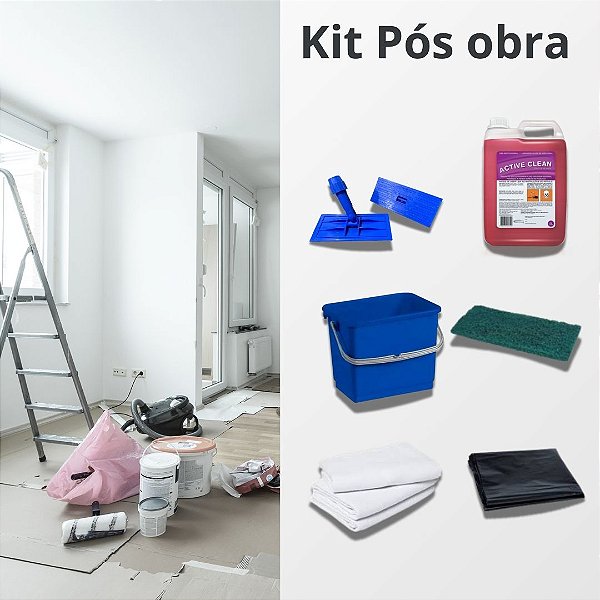Kit Limpeza Pós-Obra – Active Clean 5L + Fibras Pesadas + Acessórios