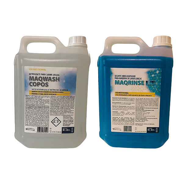 Kit Detergente e Secante para Máquina Lava-Louça – MAQ-Wash Copos + MAQ-Rinse LT 5L