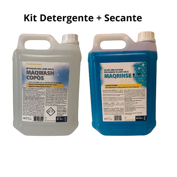 Kit Detergente e Secante para Máquina Lava-Louça – MAQ-Wash Copos  + MAQ-Rinse LT 5L