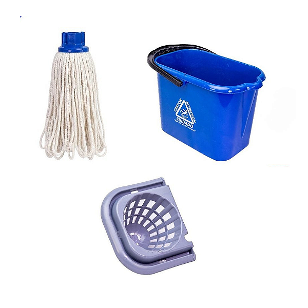 Kit Balde 12L + Espremedor Mopinho + Refil 190g