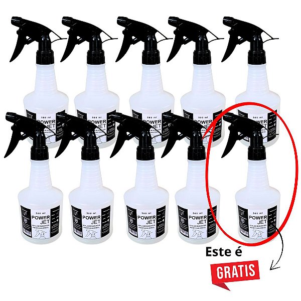 Kit 10 Pulverizadores Power Jet 500ml – Compre 9 e Leve 10 | Gatilho Profissional