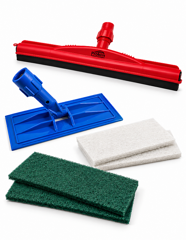 Kit Rodo Dry Borracha Dupla 45cm Vermelho + Suporte LT + 4 Fibras