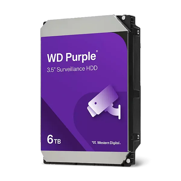 HDD WD PURPLE 6 TB PARA SEGURANCA / VIGILANCIA / DVR - WD64PURZ