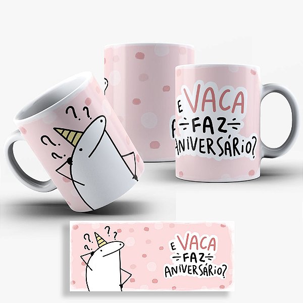 Caneca Flork Aniversário Amigas - Vaca Faz Aniversário?