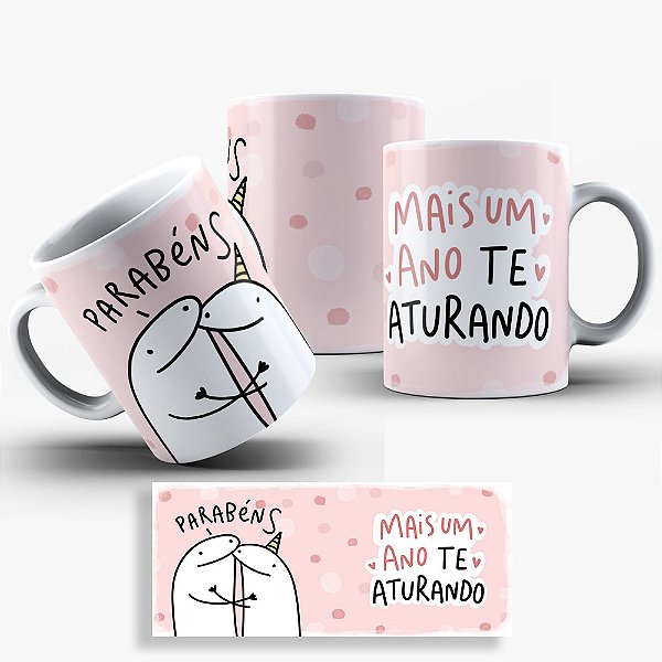 Caneca Flork Aniversário Amigas - Mais Um Ano Te Aturando