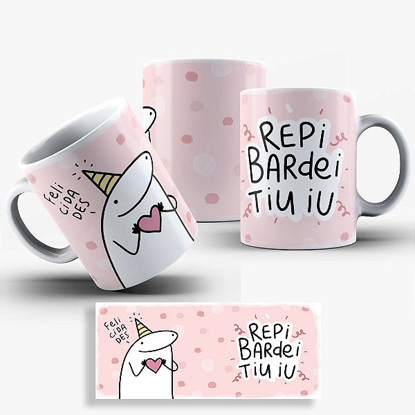 Caneca Flork Aniversário Amigas - Repi Bardei Tiu ui