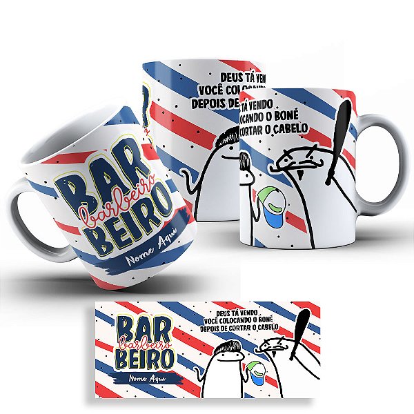 Caneca Flork Profissões - Barbeiro - Nome Personalizado