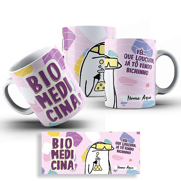 Caneca Flork Profissões - Biomedicina - Nome Personalizado