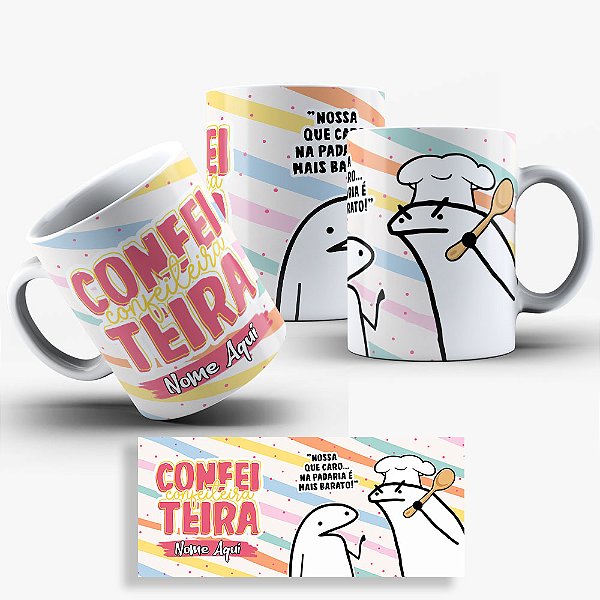 Caneca Flork Profissões - Confeiteira - Nome Personalizado