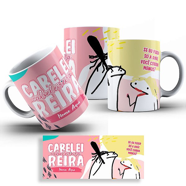 Caneca Flork Profissões - Cabeleireira - Nome Personalizado