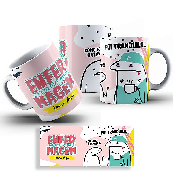 Caneca Flork Profissões - Enfermagem - Nome Personalizado