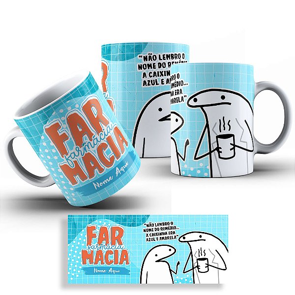 Caneca Flork Profissões - Farmácia - Nome Personalizado