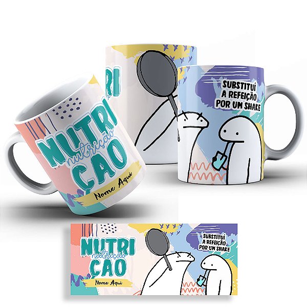 Caneca Flork Profissões - Nutrição - Nome Personalizado