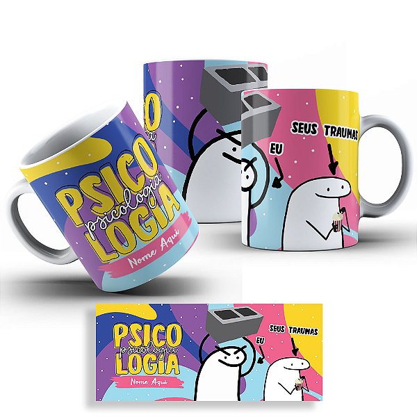Caneca Flork Profissões - Psicologia - Nome Personalizado