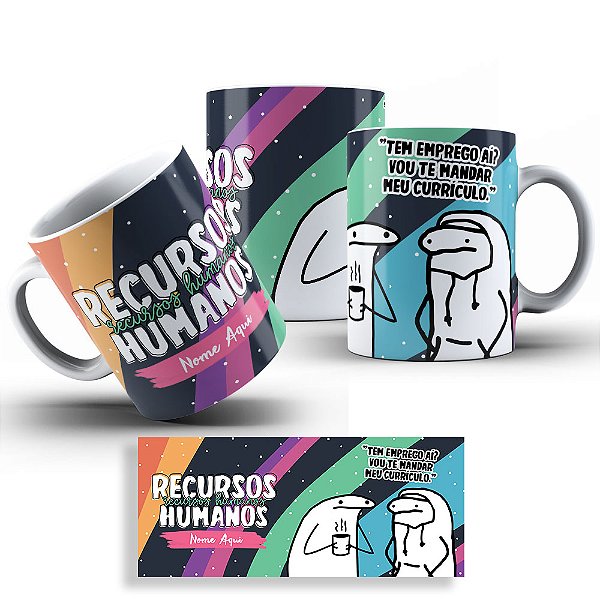 Caneca Flork Profissões - Recursos Humanos - Nome Personalizado