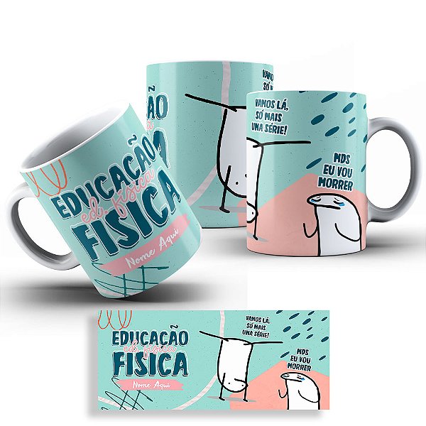Caneca Flork Profissões - Educação física - Nome Personalizado