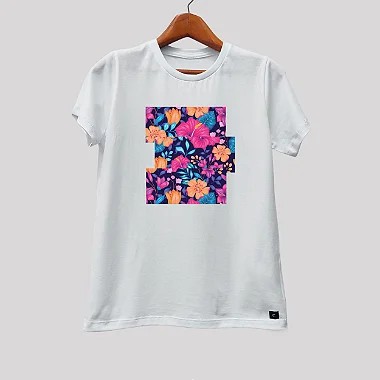 Camiseta e Baby Look Florais - Algodão Eco3 Premium Curinga