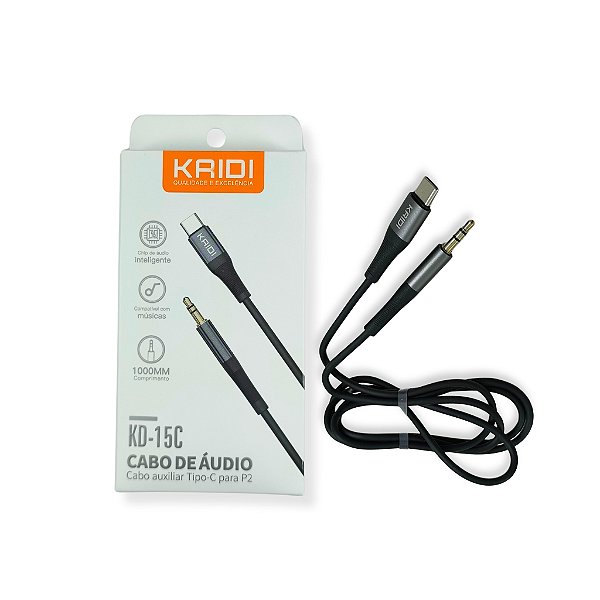 CABO DE AUDIO TIPO-C  PARA P2 1 MT KAIDI KD-15C