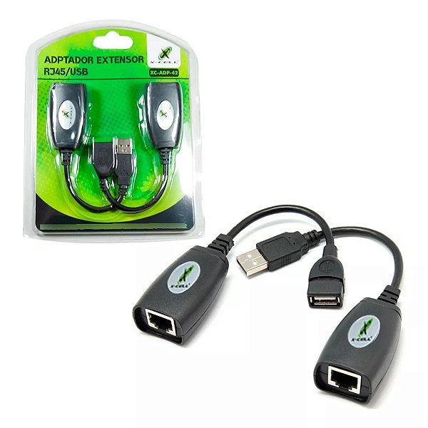 ADAPTADOR CONVERSOR EXTENSOR USB VIA CABO REDE RJ45 X-CELL XC-ADP-42