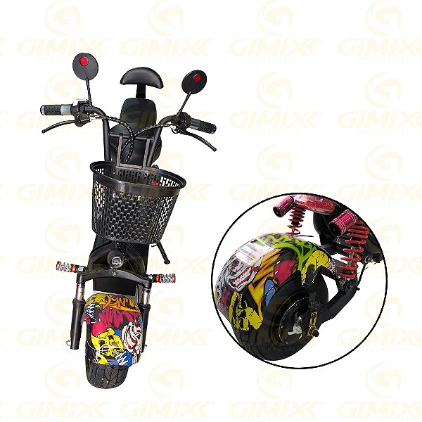 BICICLETA ELETRICA SCOOTER 800W, 48V/15.6A COR PRETA MBE-4010