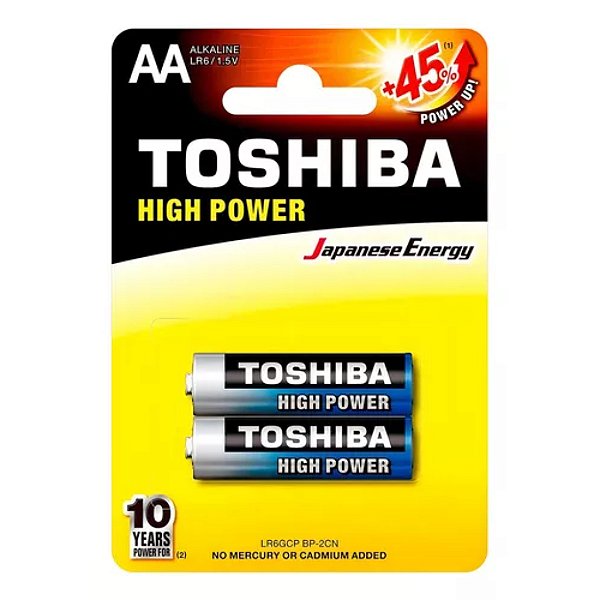 PILHA ALCALINA AA TOSHIBA LR6GCP CART C/ 2 UNIDADES (CAR/1)