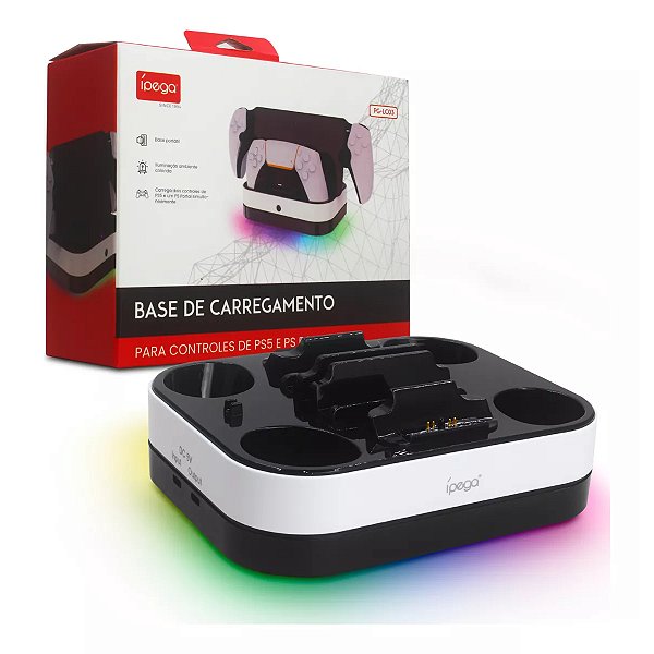 BASE DE RECARGA PARA CONTROLES DE PS5 P/ 2 CONTROLES PG-LC03