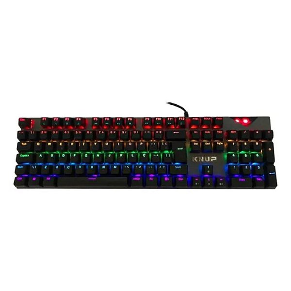 TECLADO GAMER USB ANTI-GHOSTING ILUMINACAO LED RAINBOW KNUP REF: KP-TM010