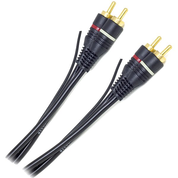 CABO 2X2RCA COM FIO TERRA GOLD GRANEL 5,00M  4mm USO AUTOMOTIVO CBRC0004
