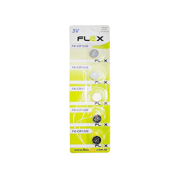 BATERIA TIPO BOTAO ( CARTELA C/ 5 UNID.) MOD. FX.CR.1220 FLEX