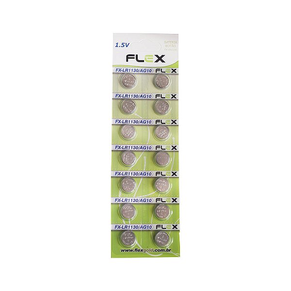 BATERIA TIPO BOTAO ( CARTELA C/ 14 UNID. ) MOD. FX-LR.1130 1,5V FLEX