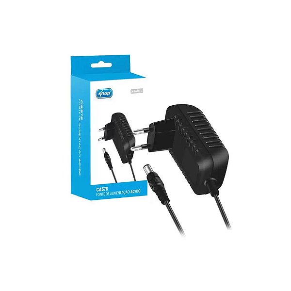 FONTE DE ALIMENTACAO DC BIVOLT SAIDA 9VDC / 1A KNUP - KP-CA576
