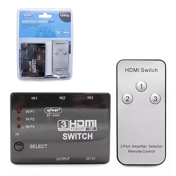 ADAPTADOR SWITCH HDMI 3 ENTRADAS/1 REF: KP-3465
