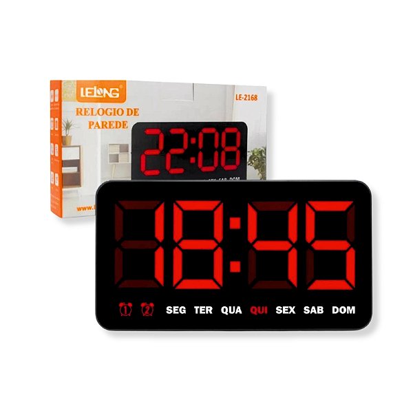 RELOGIO DE LED PARA PAREDE LE-2168