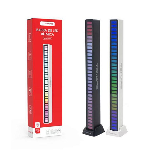 LUMINARIA DE MESA COM SUPORTE PARA HEADFONE FORMATO DE TORRE RGB MSY-9990