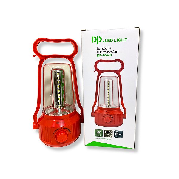 LUMINARIA LAMPIAO DE LED RECARREGAVEL1800MAH 8W REF: DP-7044C