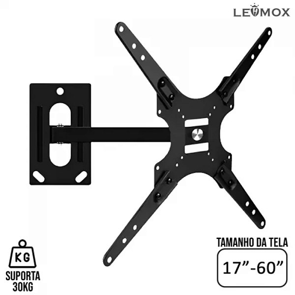 SUPORTE DE PAREDE ARTICULADO P/ TV DE 17 A 60POL LEY-1521B
